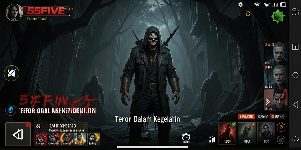 Screenshot gameplay menampilkan momen menegangkan dalam 55FIVE.