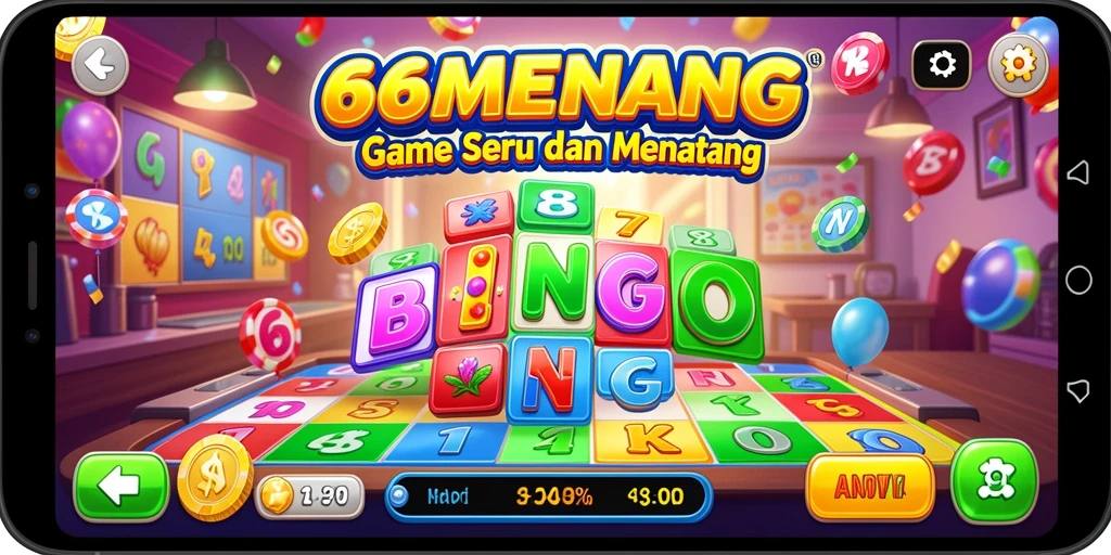 Screenshot gameplay 66MENANG yang menunjukkan suasana permainan Bingo yang seru.