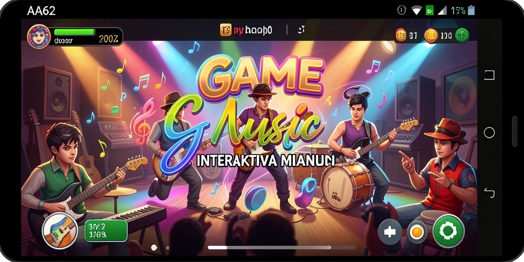 Tampilan gameplay <strong>AA62</strong> yang menarik dan interaktif dengan berbagai lagu.