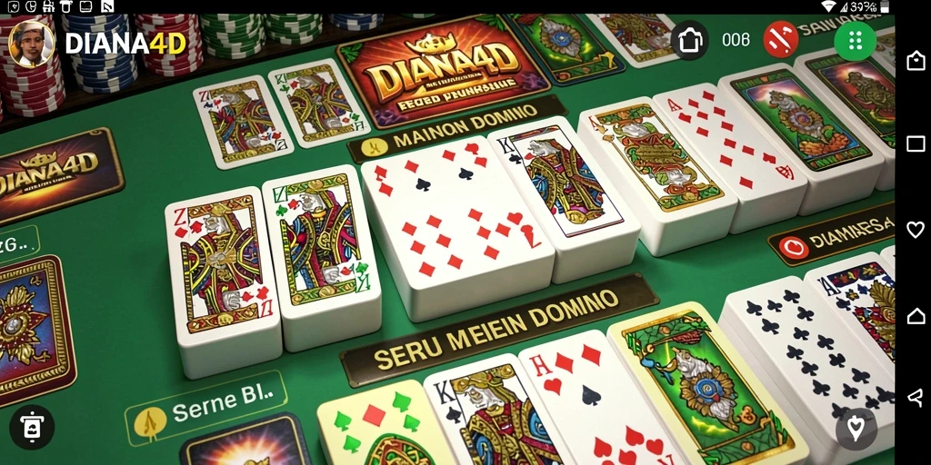 Tampilan gameplay DIANA4D yang menarik saat bermain domino.