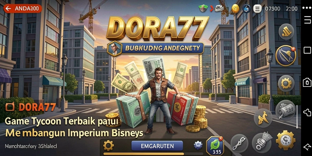 Tampilan utama gameplay DORA77 dengan simulasi Tycoon yang menarik.