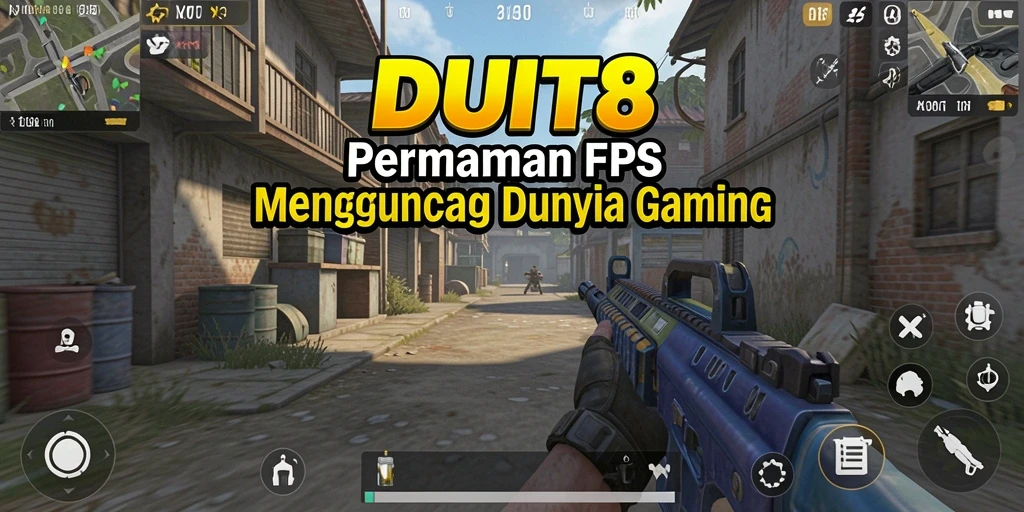 Tampilan gameplay mendebarkan di arena pertempuran DUIT8.