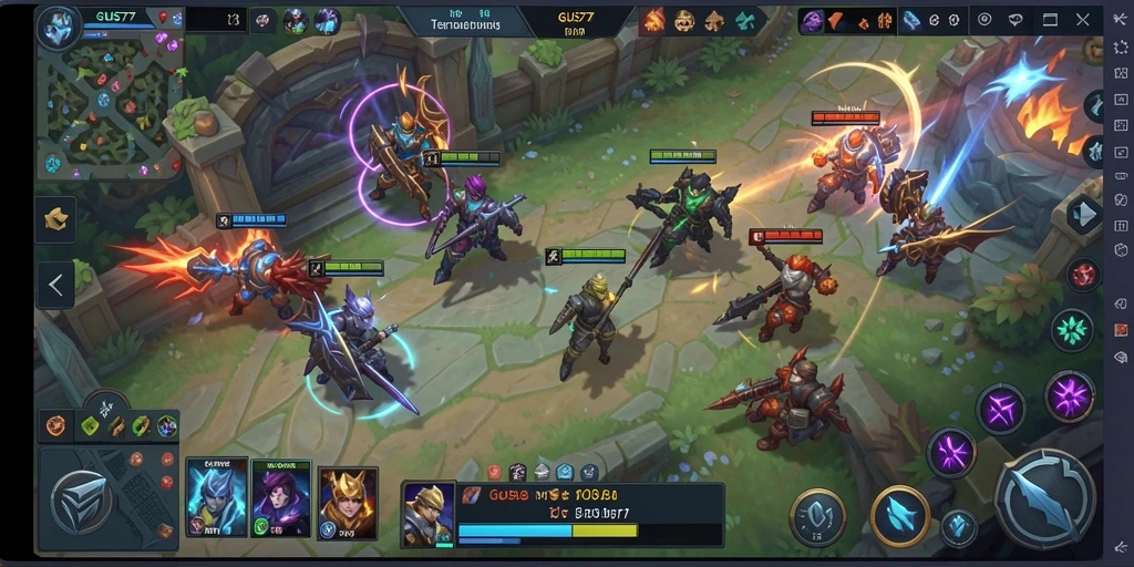 Tampilan gameplay GUS77 yang intens dan strategis.