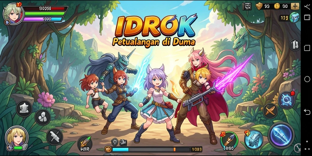 Screenshot gameplay IDROK menunjukkan aksi seru dan karakter yang menawan.