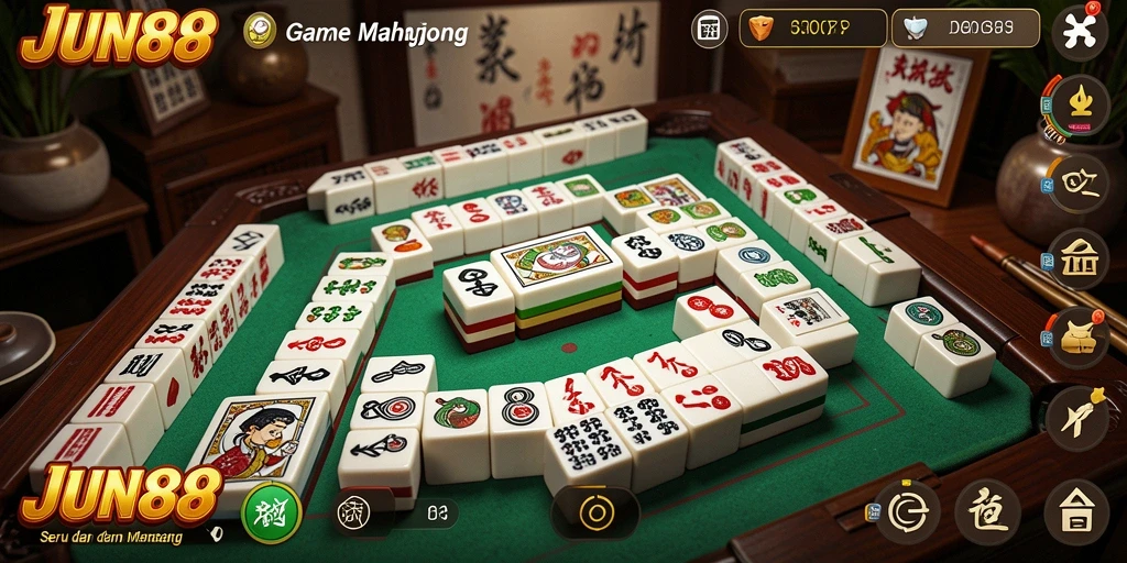 Tangkapan layar gameplay JUN88 dengan aksi menarik Mahjong.
