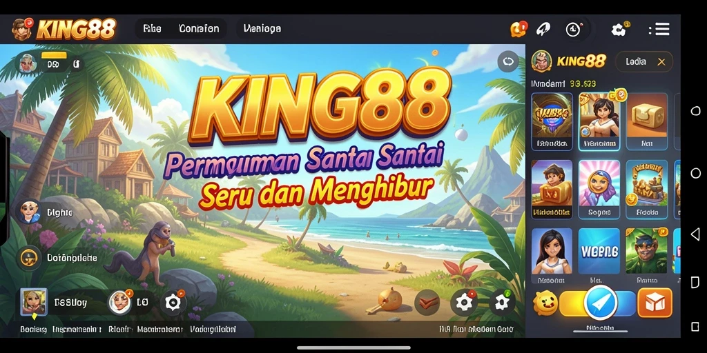 Tampilan gameplay <strong>KING88</strong> yang seru dan menyenangkan untuk semua usia.