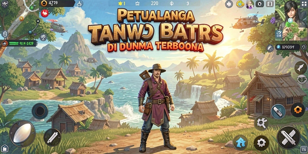 Screenshot KOSTOTO menunjukkan lingkungan terbuka penuh petualangan.