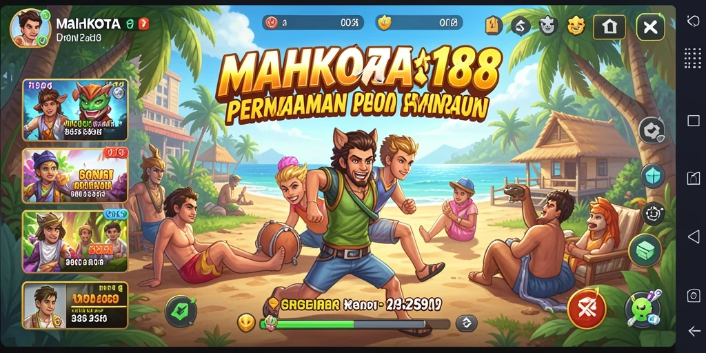 Screenshot MAHKOTA188 menampilkan gameplay santai dan penuh warna.