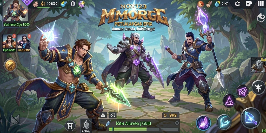 Tampilan gameplay NOX123 yang menakjubkan dalam dunia MMORPG.
