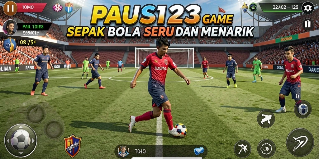 Tampilkan aksi menegangkan dalam pertandingan sepak bola.