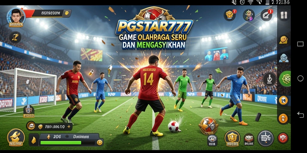 Screenshot PGSTAR777 menunjukkan pemain bertanding di lapangan olahraga.
