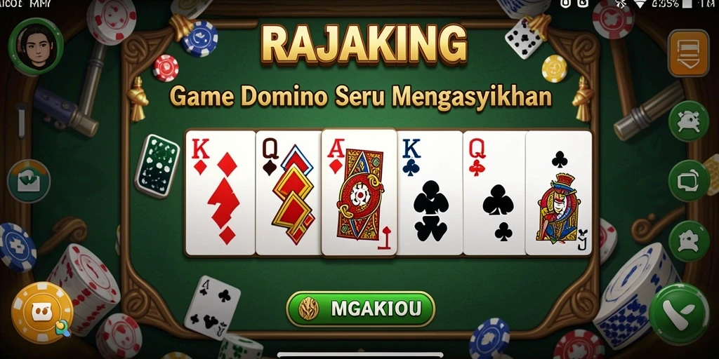 Screenshot gameplay RAJAKING yang menampilkan aksi seru permainan Domino.