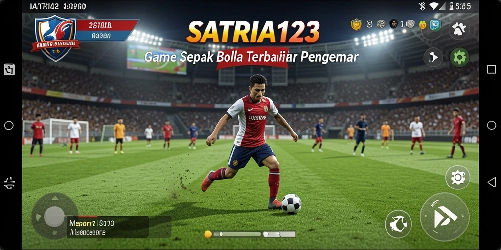 Tampilan gameplay menarik dari SATRIA123 yang penuh aksi sepak bola.
