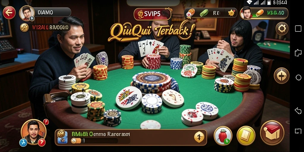 Screenshot gameplay SVIP5 yang menunjukkan suasana seru QiuQiu.
