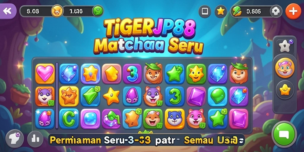 Tampilan gameplay TIGERJP88 yang penuh warna dan menyenangkan.